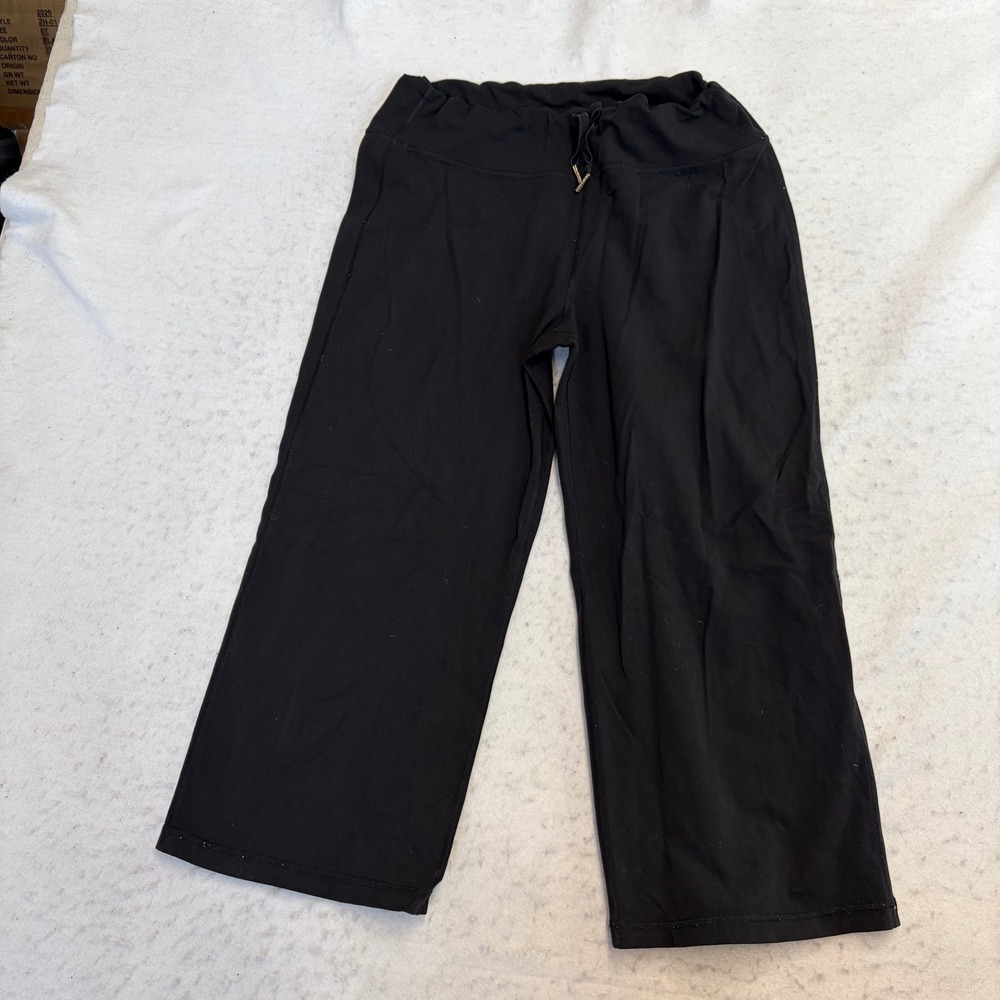 Lululemon Groove Crop Pants Womens Size 6 Black Wide Leg Yoga Athletic